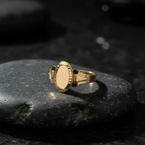 Anillo Oro 18k Mujer Sello Cleopatra Chico Con Grabado