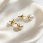 Par Aros Oro 18k Perla Cultivada Chica A Rosca 5 Mm