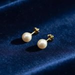 Par de Aros de Oro 18k Perlas Cultivo A Rosca Mediana 6mm