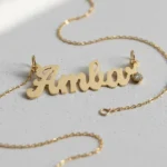 Conjunto Oro 18 K Cadena Singapur + Nombre Con Piedra Personalizado