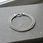 Pulsera Grumet Plata 925- Ancho 8 Mm Para Hombre  22 Cm