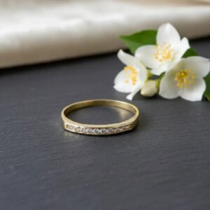 Anillo Medio Sin Fin Oro 18k Cintillo de 1 gramo