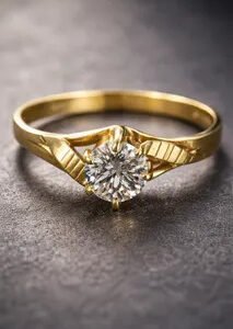 Anillo Cintillo Solitario 18k Con Hojitas