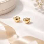 Par De Aros Plata Y Oro 18k Corazon Bombe