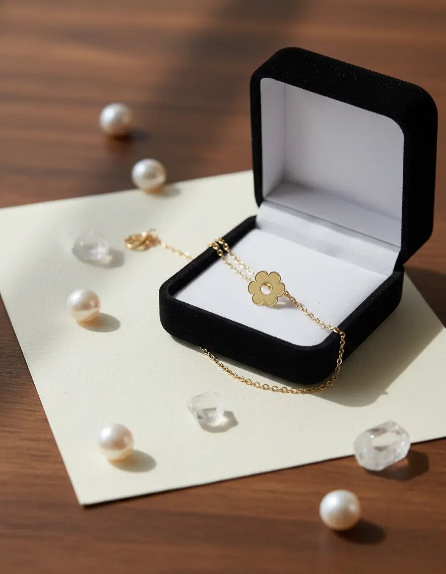 Dije Oro 18k Flor Lisa Pasante - Imagen 2