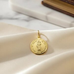 Dije Medalla Oro 18 K Virgen San Nicolas 13mm 1.6 Grs