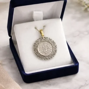 Medalla Religiosa San Benito De Plata 925 Y Oro 18k Calado En Bordes