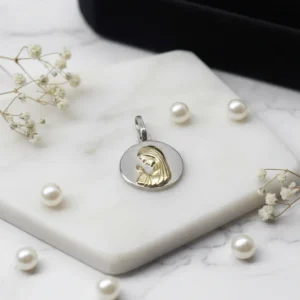 Medalla Religiosa Virgen Niña 14 Mm Relieve