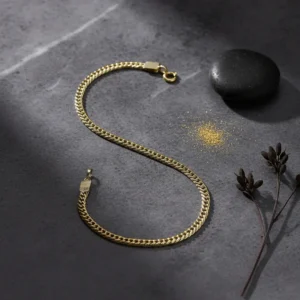 Pulsera Hombre Oro 18 Kts Grumet Cerrada 3.7 Grs 20 Cm Unica