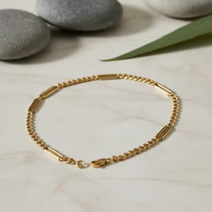 Pulsera Oro 18 Kts Mujer Modelo Grumet Con Boston Unica
