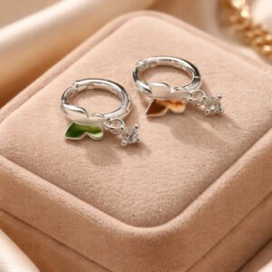 Aros Argollas Con Mariposa De Plata 925