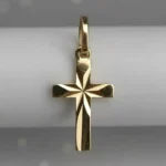 Dije Cruz Chata Facetada Oro 18k 0.5 Grs
