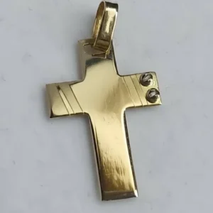 Cruz Chata Con Botones Oro 18k 1.1 Grs