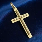 Cruz Chata Con Relieve Oro 18k 1.6 Grs