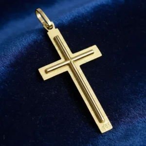 Cruz Chata Con Relieve Oro 18k 1.6 Grs