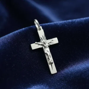 Cruz Plata 925 Con Cristo Facetada