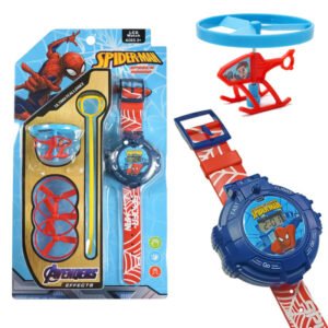 Reloj Pulsera De Juguete Con Mini Helicoptero A Cuerda
