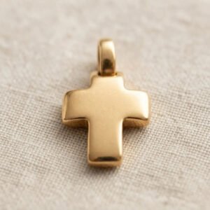 Dije Cruz Chata Pulida Oro 18k 1.2 Grs Unica